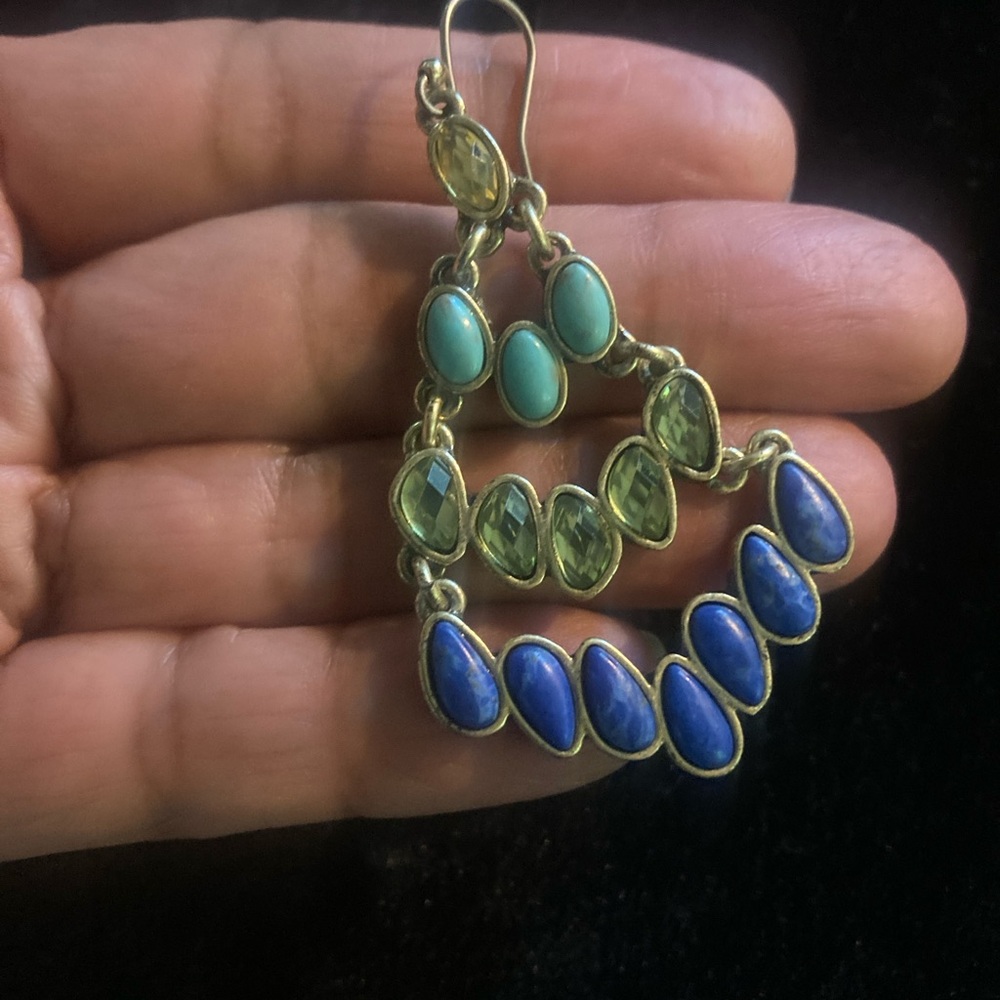 Lucky Brand Turquoise and Peridot Dangle Earrings